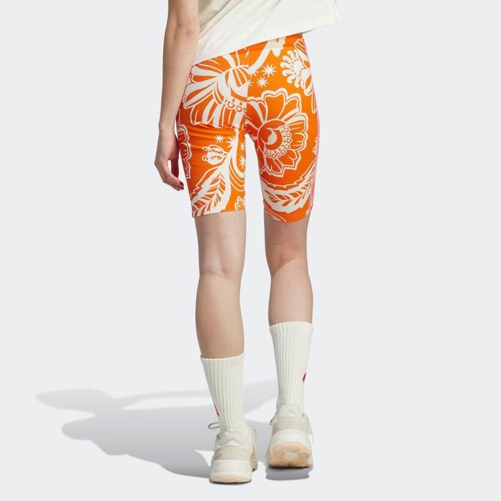 image:imageAdidas Womens Farm Rio Biker ShortsUnity OrangeOff White
