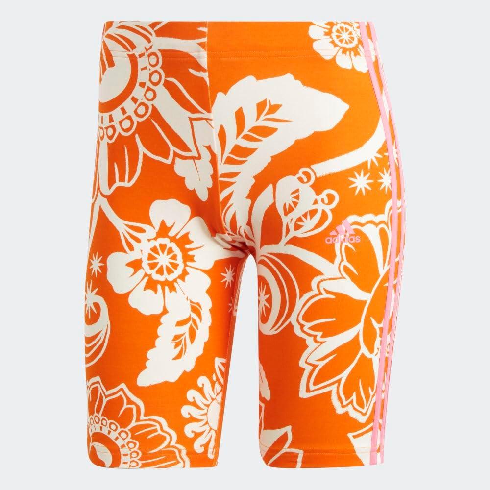 image:imageAdidas Womens Farm Rio Biker ShortsUnity OrangeOff White