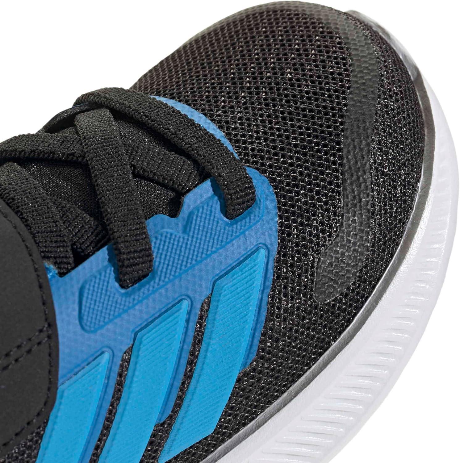 image:imageadidas Baby Run Falcon 5 Elastic Lace ampamp Strap ShoeBlackLucid AquamarineLucid Ray Blue