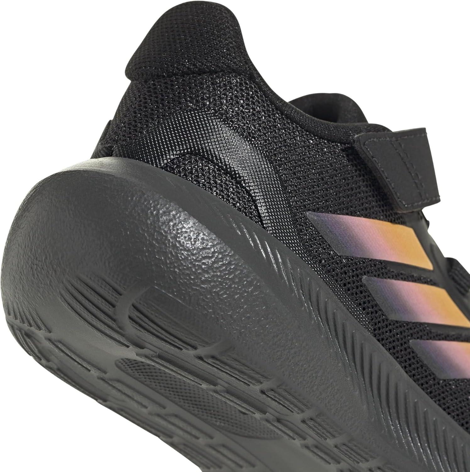 image:imageadidas Baby Run Falcon 5 Elastic Lace ampamp Strap ShoeBlackSparkPink Spark