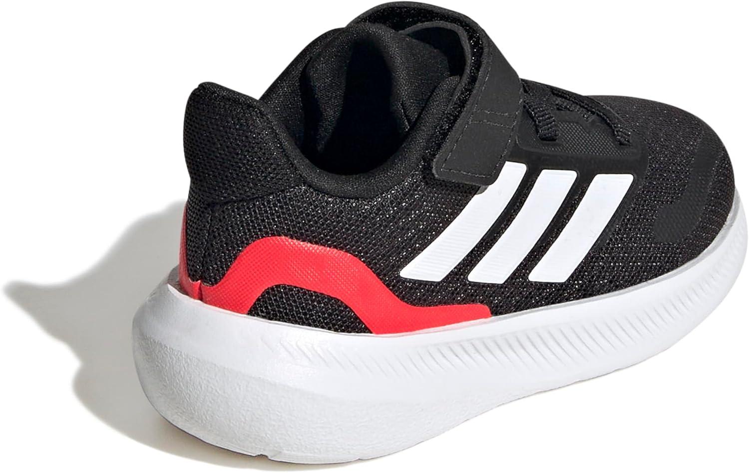 image:imageadidas Baby Run Falcon 5 Elastic Lace ampamp Strap ShoeBlackWhiteLucid Red