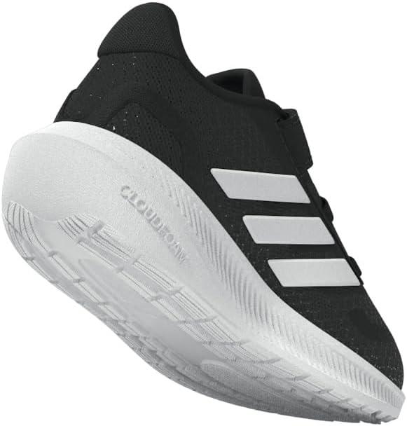image:imageadidas Baby Run Falcon 5 Elastic Lace ampamp Strap ShoeBlackWhiteWhite