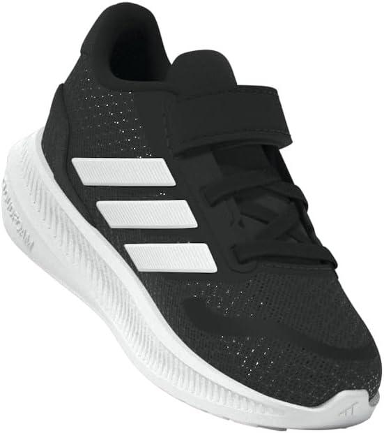 image:imageadidas Baby Run Falcon 5 Elastic Lace ampamp Strap ShoeBlackWhiteWhite