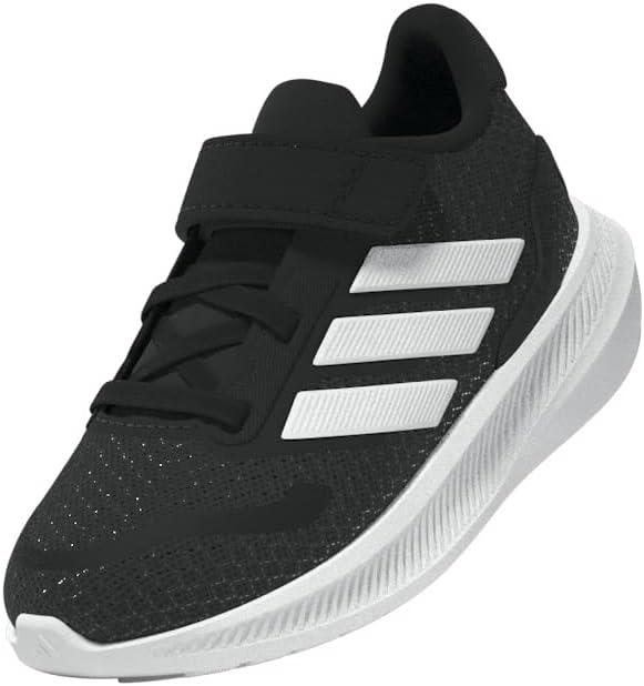 image:imageadidas Baby Run Falcon 5 Elastic Lace ampamp Strap ShoeBlackWhiteWhite