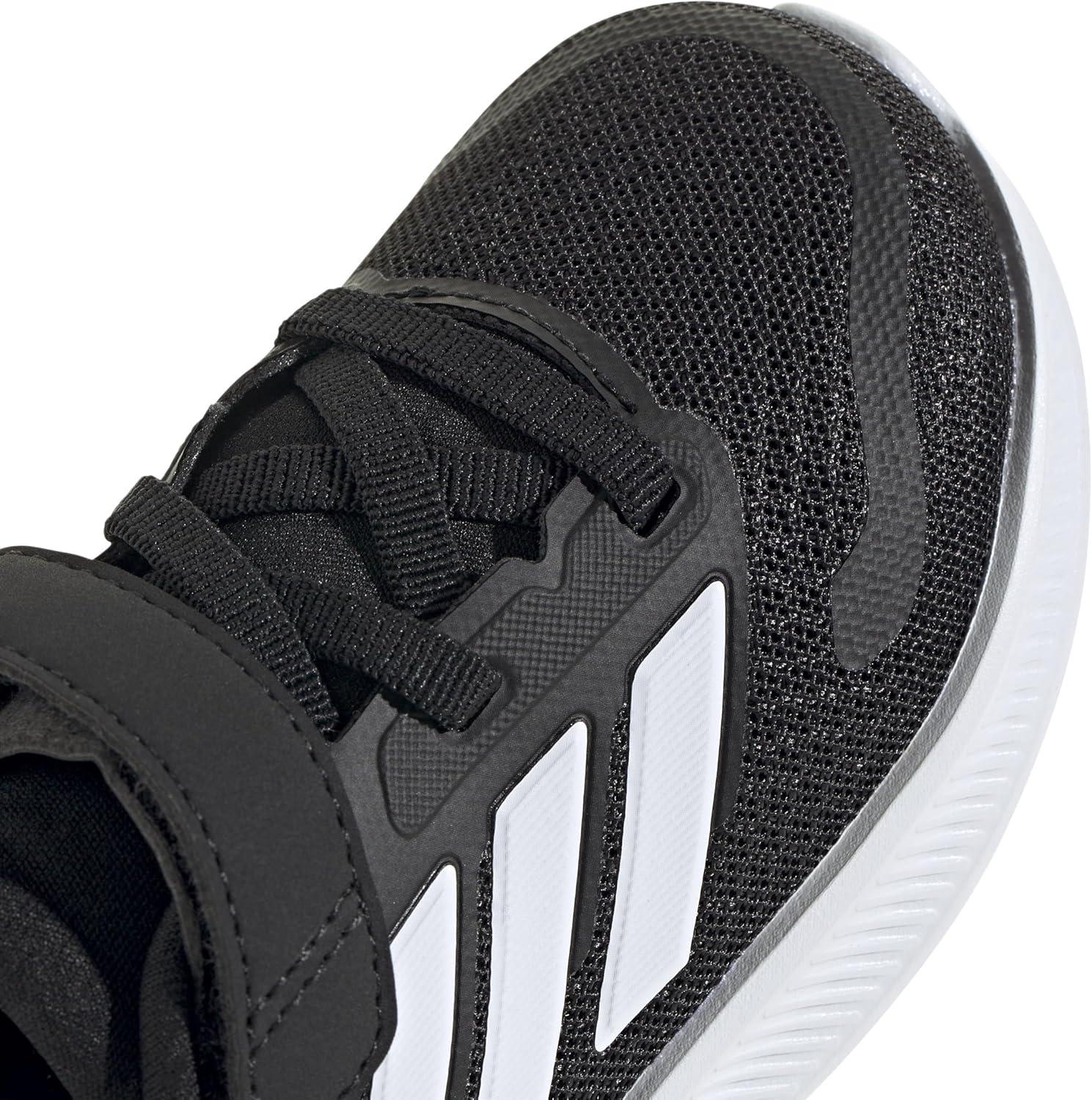 image:imageadidas Baby Run Falcon 5 Elastic Lace ampamp Strap ShoeBlackWhiteWhite