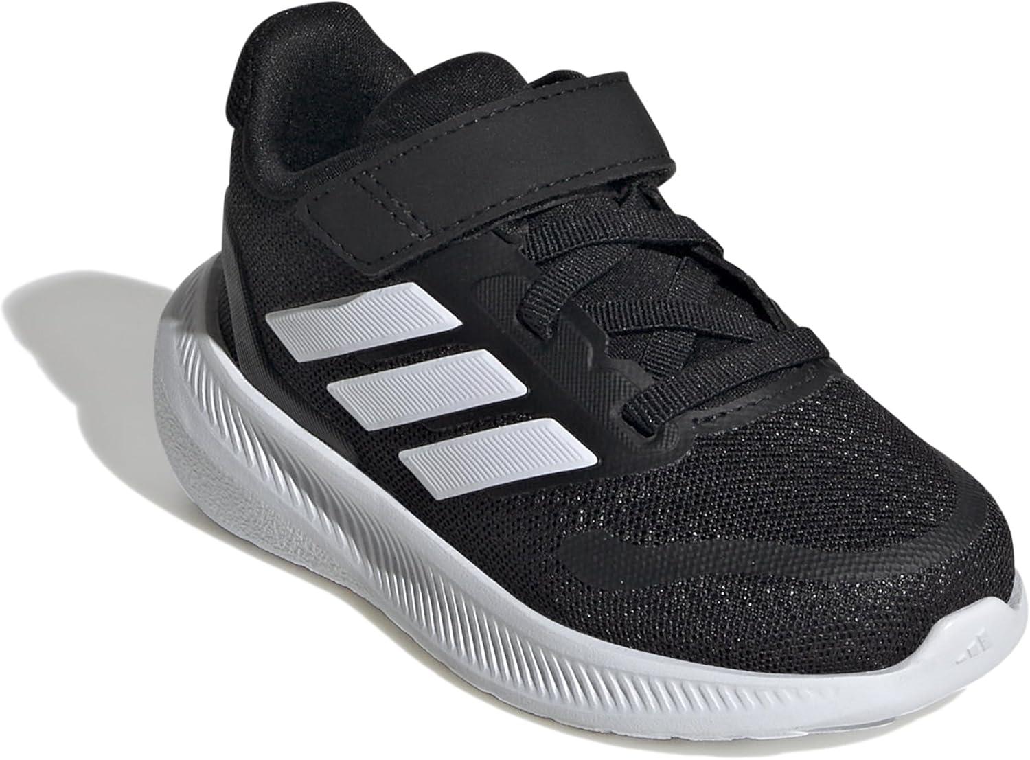 image:imageadidas Baby Run Falcon 5 Elastic Lace ampamp Strap ShoeBlackWhiteWhite