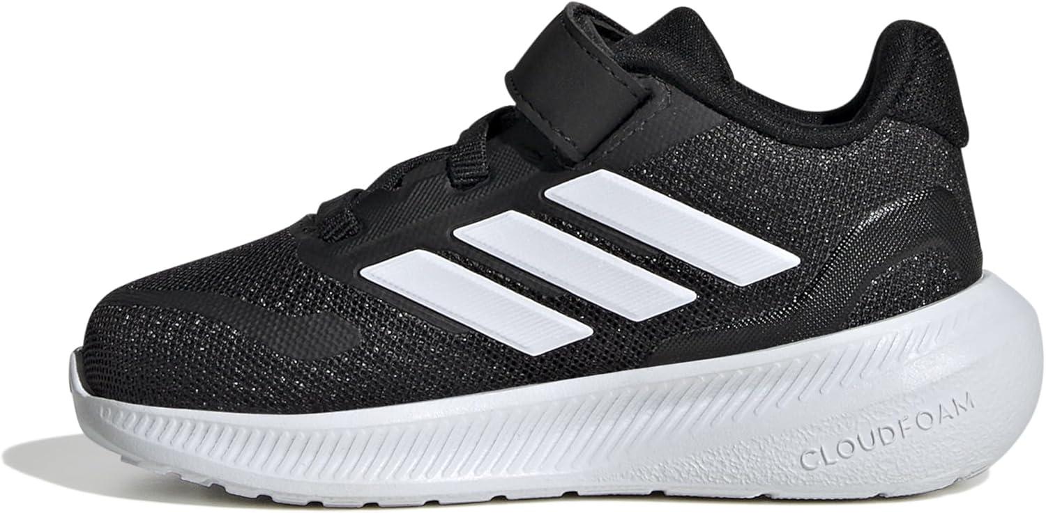 image:imageadidas Baby Run Falcon 5 Elastic Lace ampamp Strap ShoeBlackWhiteWhite