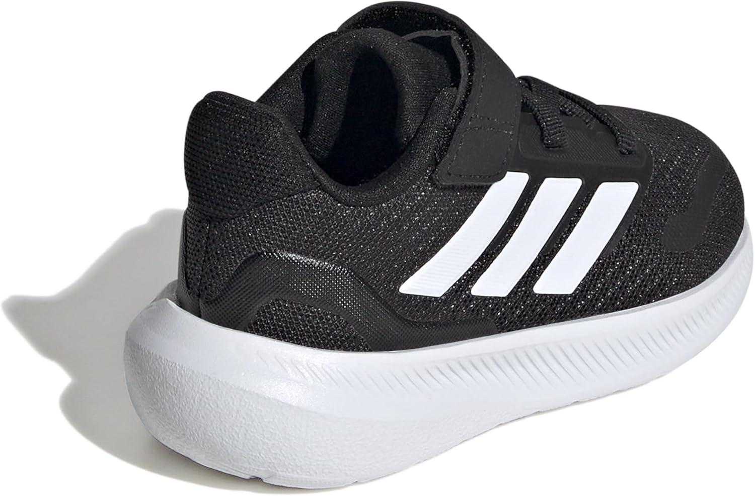 image:imageadidas Baby Run Falcon 5 Elastic Lace ampamp Strap ShoeBlackWhiteWhite