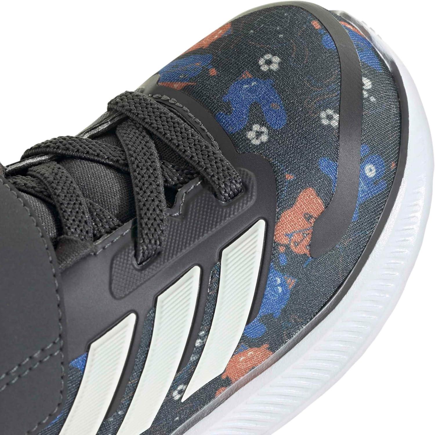 image:imageadidas Baby Run Falcon 5 Elastic Lace ampamp Strap ShoeGreyOff WhiteRay Blue