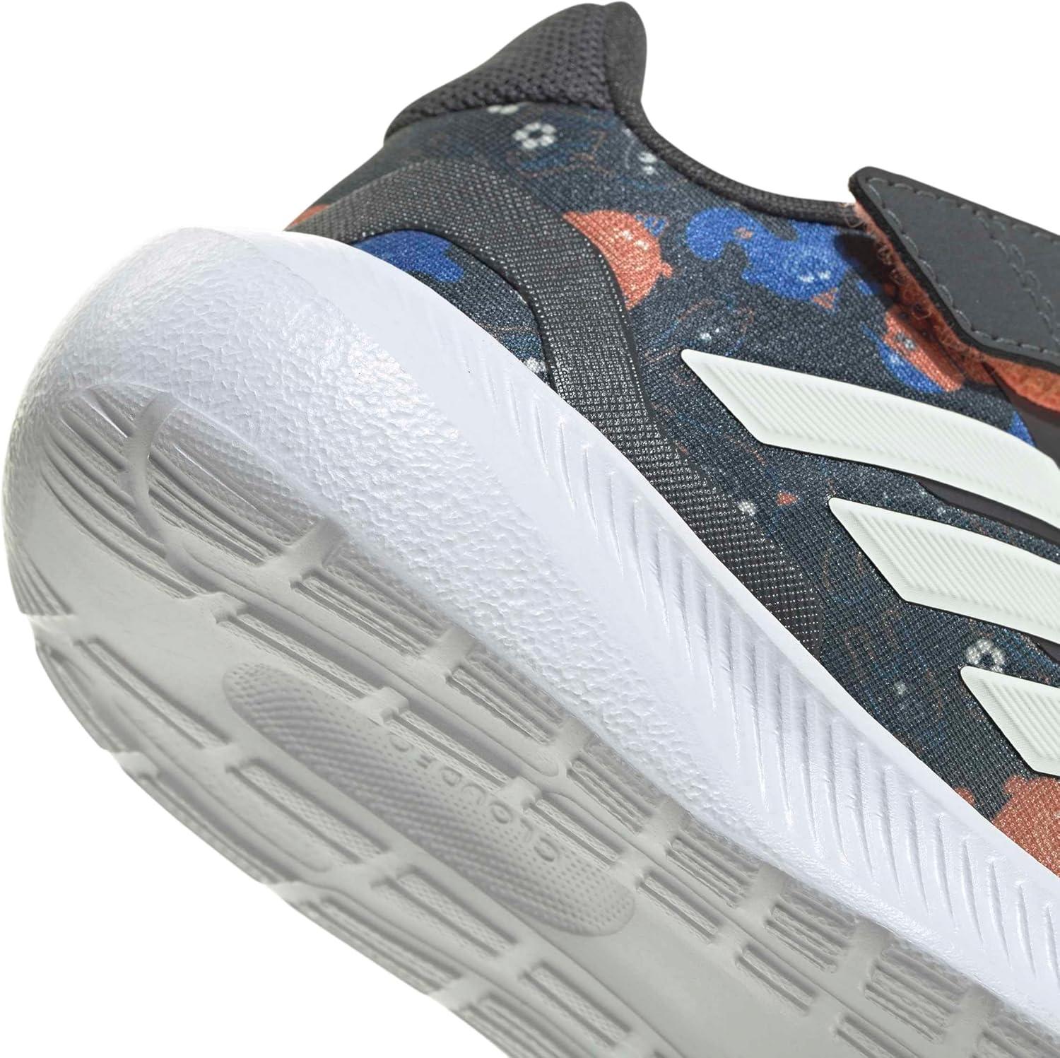 image:imageadidas Baby Run Falcon 5 Elastic Lace ampamp Strap ShoeGreyOff WhiteRay Blue