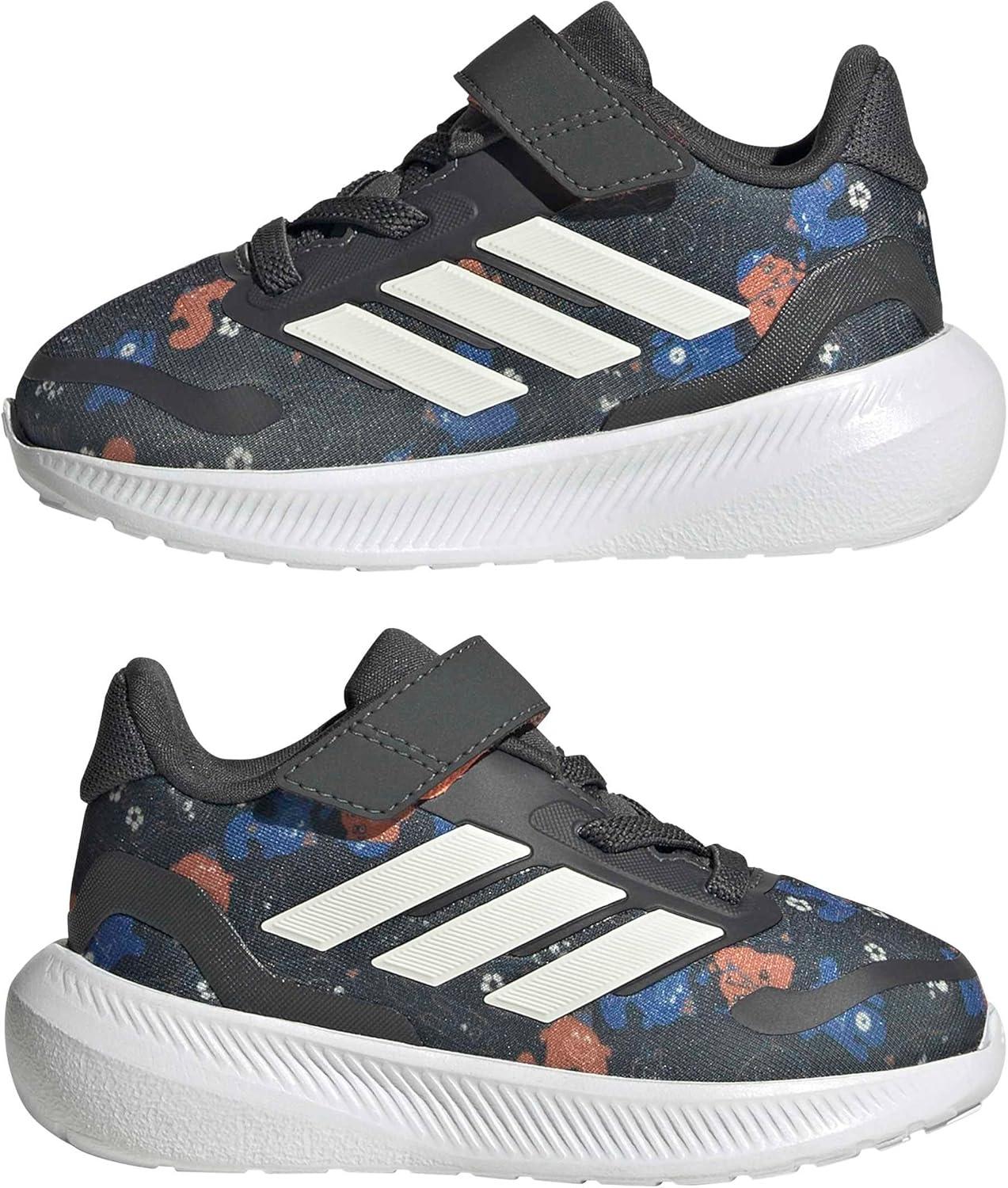 image:imageadidas Baby Run Falcon 5 Elastic Lace ampamp Strap ShoeGreyOff WhiteRay Blue