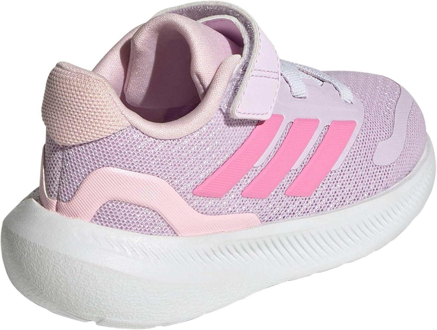 image:imageadidas Baby Run Falcon 5 Elastic Lace ampamp Strap ShoeIce LavenderWhiteClear Pink