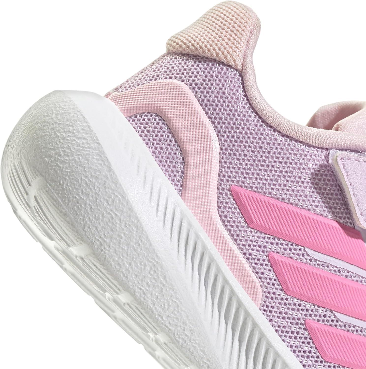 image:imageadidas Baby Run Falcon 5 Elastic Lace ampamp Strap ShoeIce LavenderWhiteClear Pink