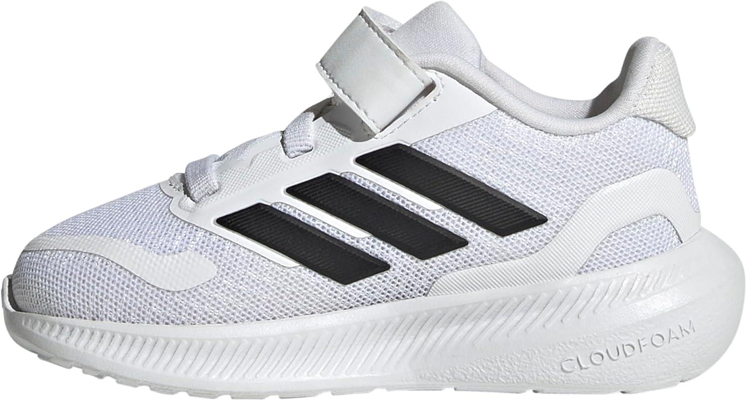 image:imageadidas Baby Run Falcon 5 Elastic Lace ampamp Strap ShoeWhiteBlackBlack