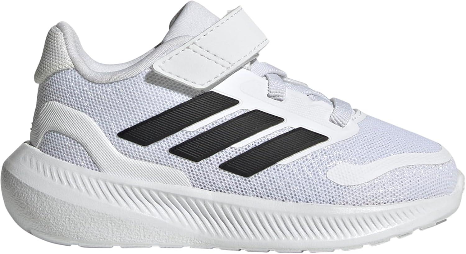 image:imageadidas Baby Run Falcon 5 Elastic Lace ampamp Strap ShoeWhiteBlackBlack