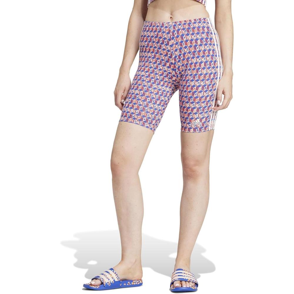 image:imageAdidas Womens Farm Rio Biker ShortsBold BlueBright Red