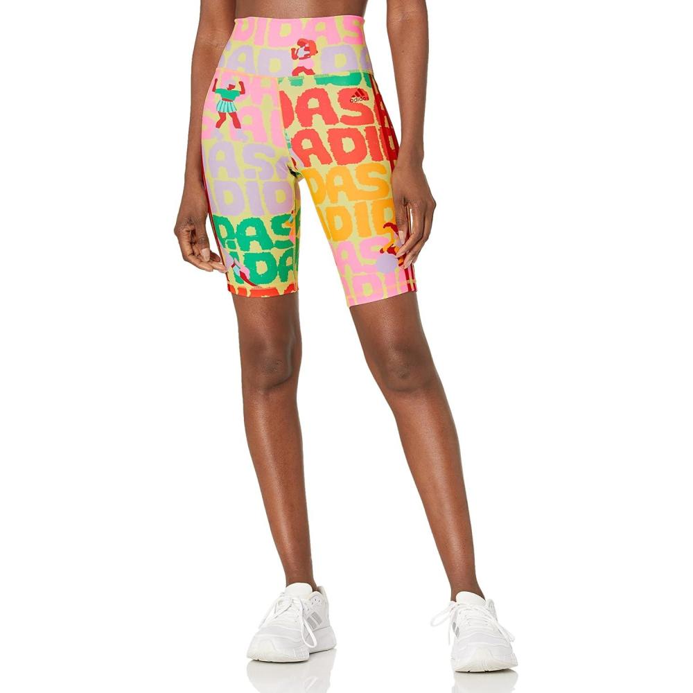 image:imageAdidas Womens Farm Rio Biker ShortsPearl CitrineSemi Solar Red Farm