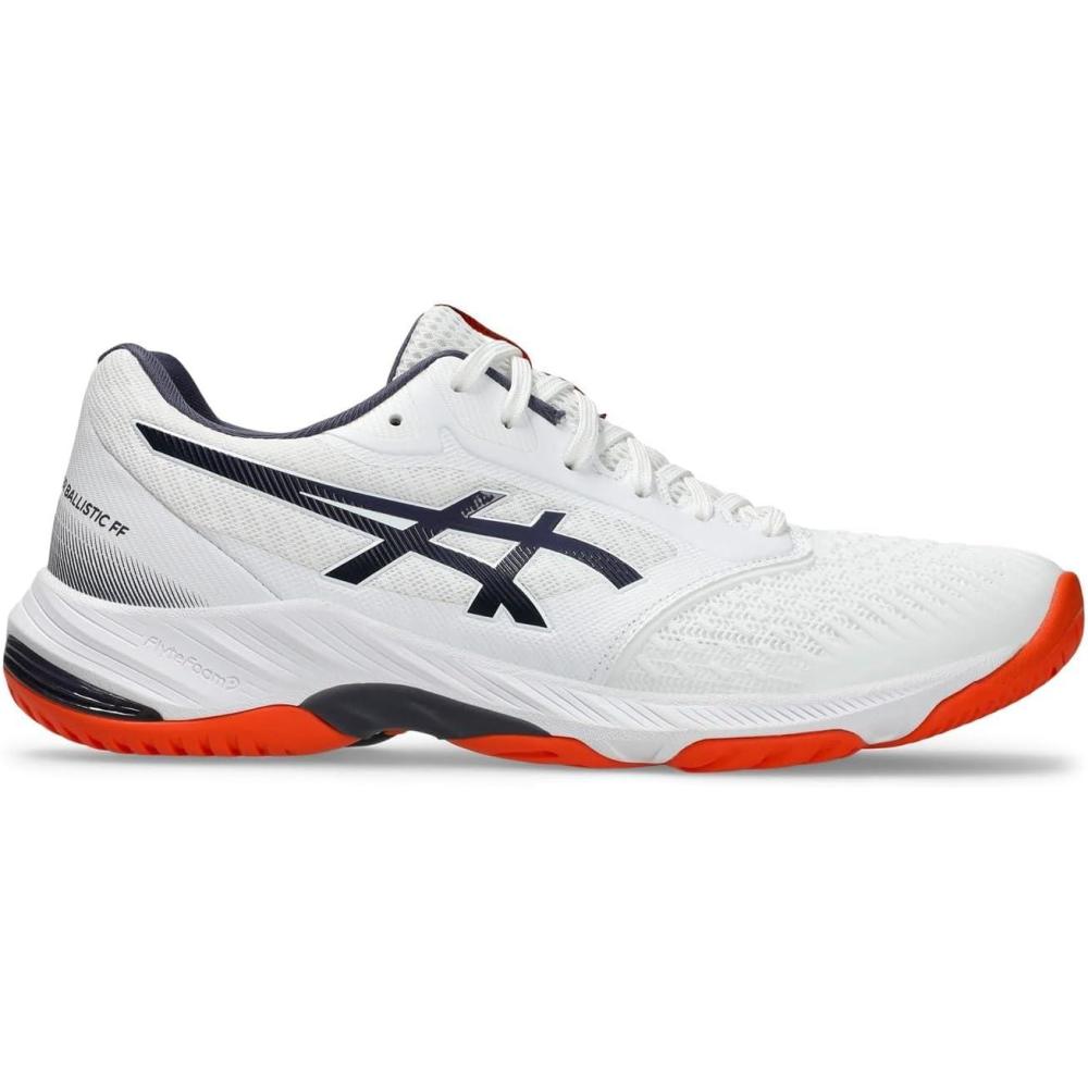 image:imageAsics Mens Netburner Ballistic FlyteFoam 3 Volleyball ShoeWhite Indigo Fog