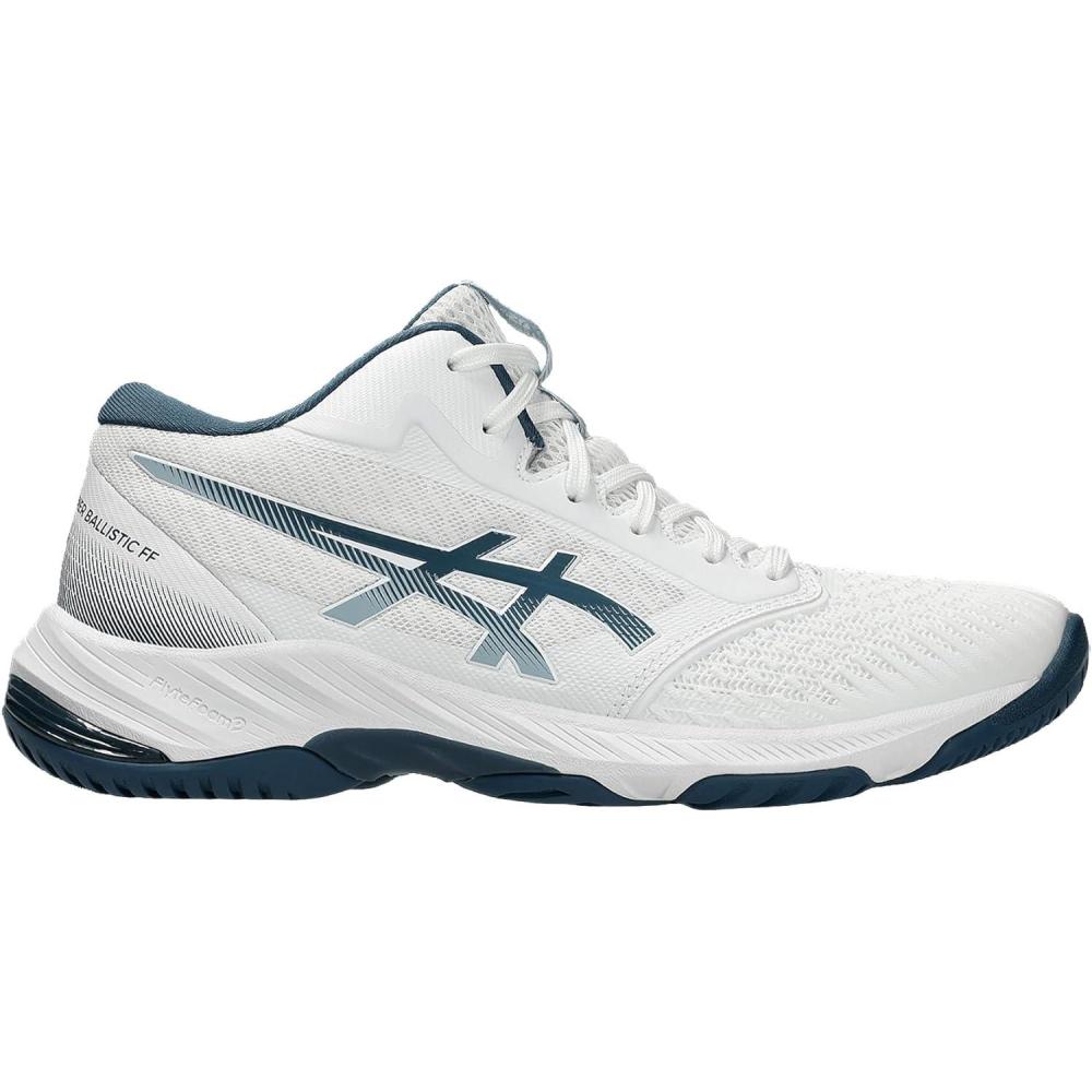 image:imageAsics Mens Netburner Ballistic FlyteFoam 3 Volleyball ShoeWhite Vintage Indigo