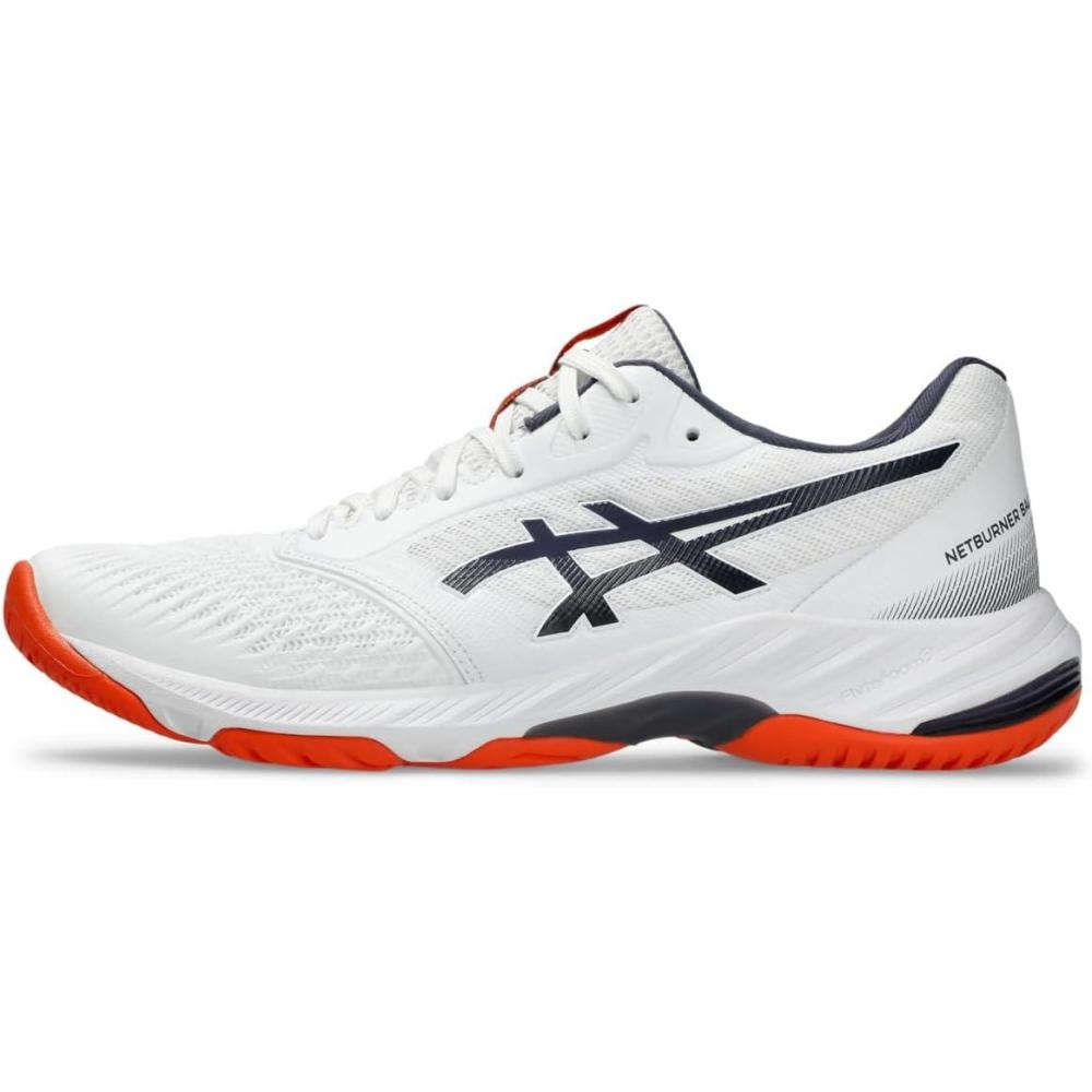 image:imageAsics Mens Netburner Ballistic FlyteFoam 3 Volleyball ShoeWhiteIndigo Fog