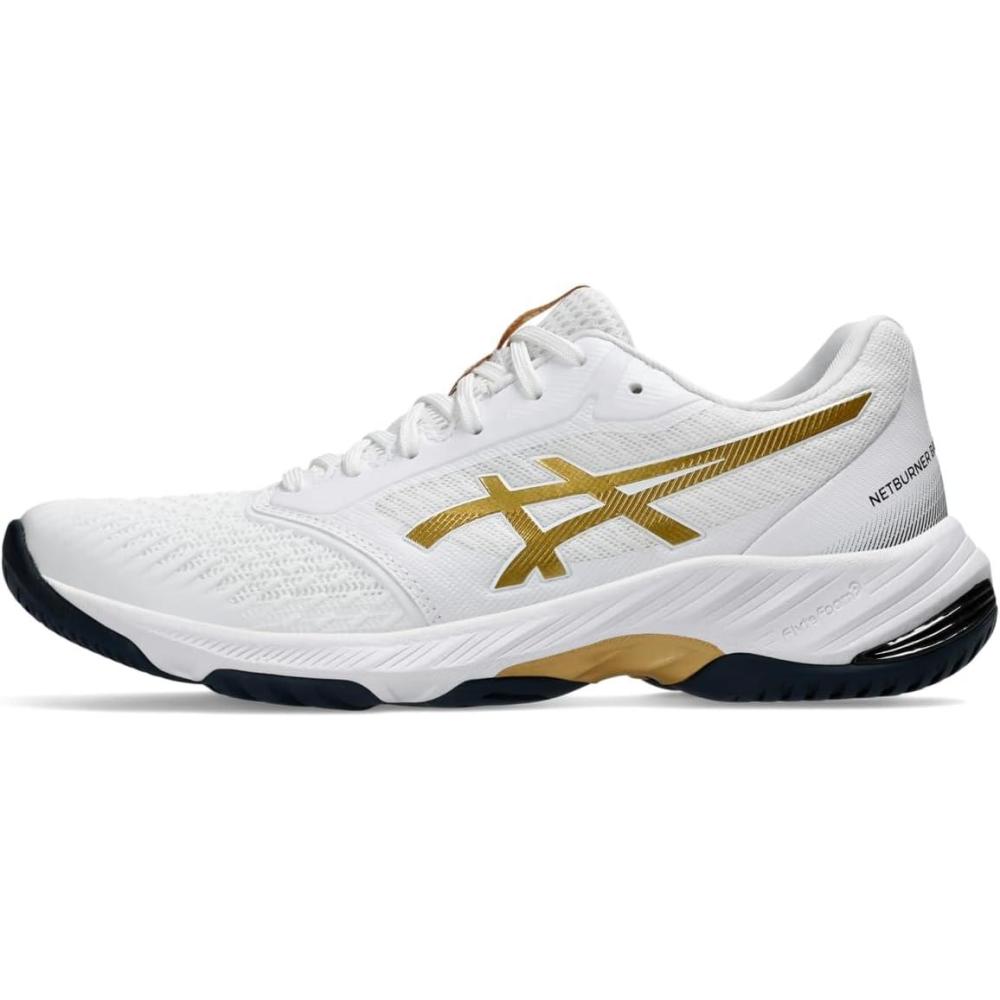 image:imageAsics Mens Netburner Ballistic FlyteFoam 3 Volleyball ShoeWhitePure Gold