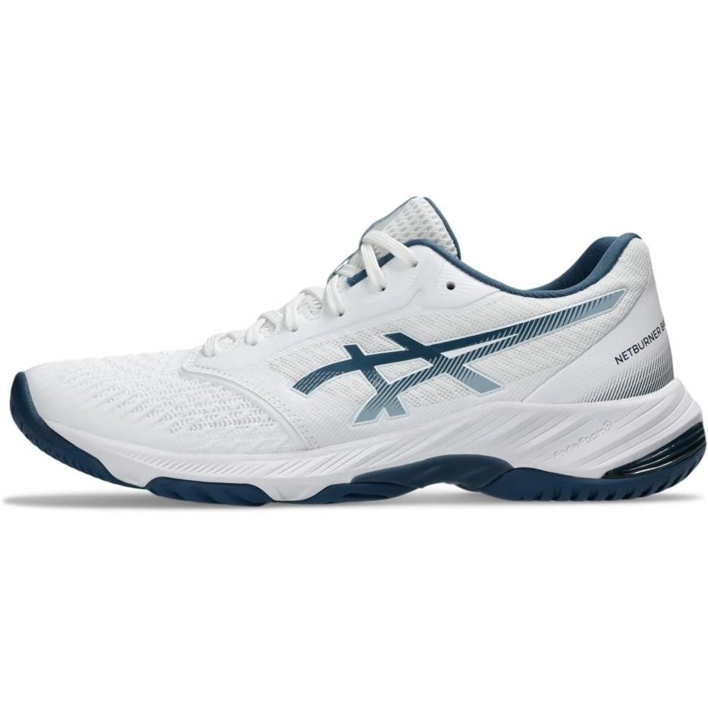 image:imageAsics Mens Netburner Ballistic FlyteFoam 3 Volleyball ShoeWhiteVintage Indigo