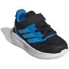 adidas Baby Run Falcon 5 Elastic Lace & Strap Shoe(Black/Lucid Aquamarine/Lucid Ray Blue)