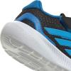 adidas Baby Run Falcon 5 Elastic Lace & Strap Shoe(Black/Lucid Aquamarine/Lucid Ray Blue)
