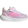adidas Baby Run Falcon 5 Elastic Lace & Strap Shoe(Ice Lavender/White/Clear Pink)