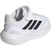 adidas Baby Run Falcon 5 Elastic Lace & Strap Shoe(White/Black/Black)