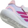 adidas Baby Run Falcon 5 Elastic Lace & Strap Shoe(White/Clear Pink/Grey)