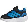 adidas Baby Run Falcon 5 Elastic Lace & Strap Shoe(Black/Lucid Aquamarine/Lucid Ray Blue)