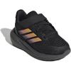 adidas Baby Run Falcon 5 Elastic Lace & Strap Shoe(Black/Spark/Pink Spark)