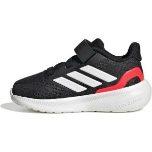 adidas Baby Run Falcon 5 Elastic Lace & Strap Shoe(Black/White/Lucid Red)