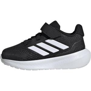 adidas Baby Run Falcon 5 Elastic Lace & Strap Shoe(Black/White/White)