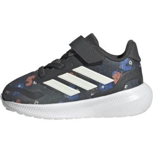 adidas Baby Run Falcon 5 Elastic Lace & Strap Shoe(Grey/Off White/Ray Blue)