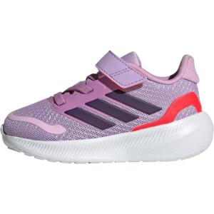 adidas Baby Run Falcon 5 Elastic Lace & Strap Shoe(Powder Plum/Aurora Plum/Lucid Red)