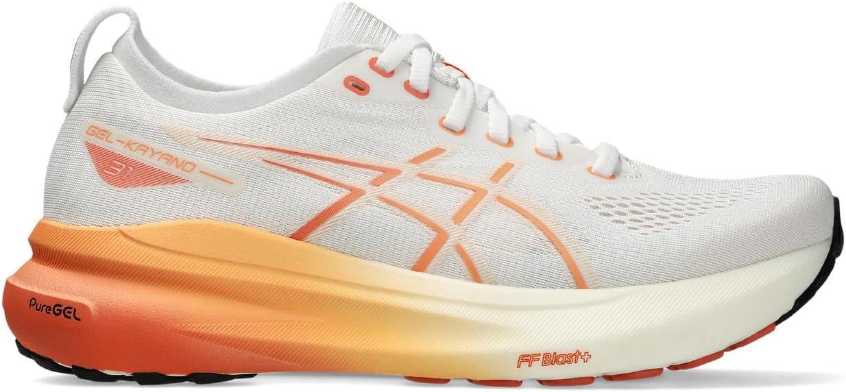 image:imageAsics Womens GelKayano 31 Running Shoes100 WhiteFade Orange