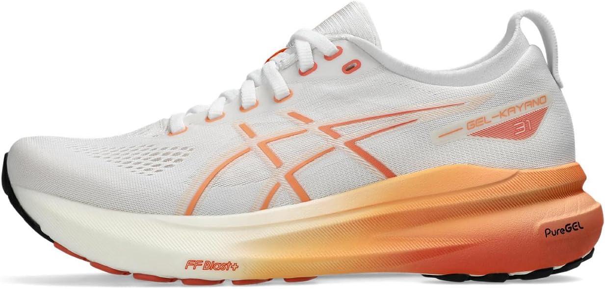image:imageAsics Womens GelKayano 31 Running Shoes100 WhiteFade Orange