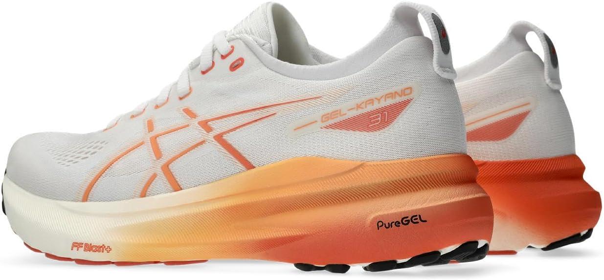 image:imageAsics Womens GelKayano 31 Running Shoes100 WhiteFade Orange