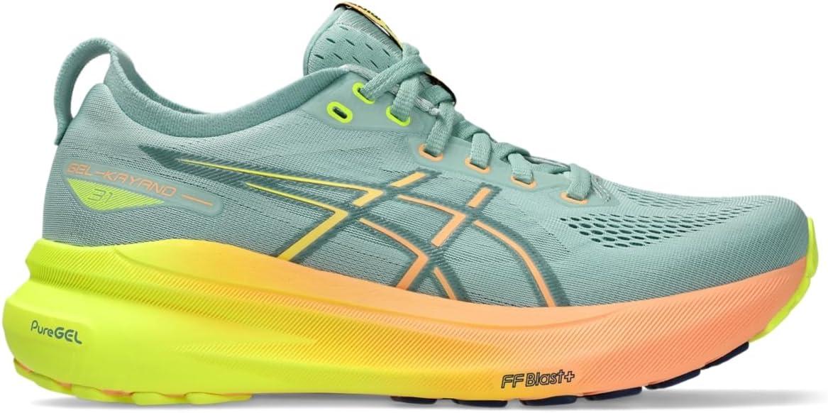 image:imageAsics Womens GelKayano 31 Running ShoesLight CeladonSafety Yellow