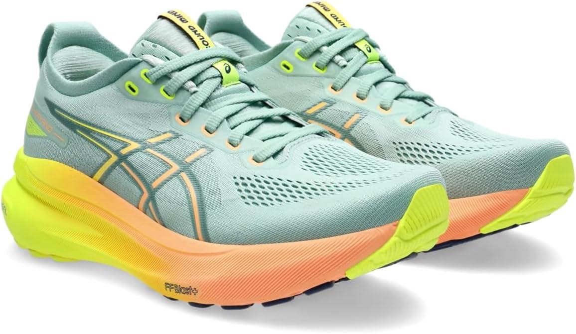 image:imageAsics Womens GelKayano 31 Running ShoesLight CeladonSafety Yellow