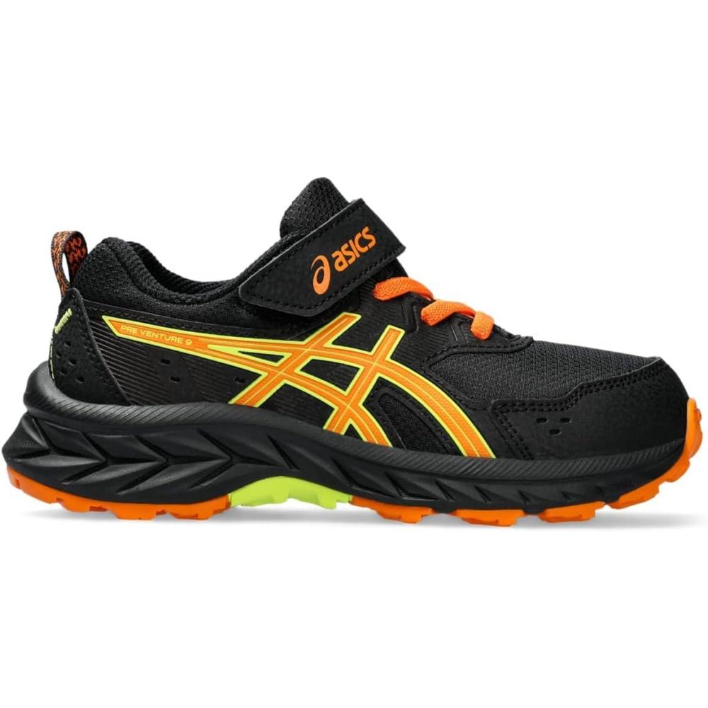 image:imageAsics Kids PRE Venture 9 PreSchool Running ShoesBlackBright Orange