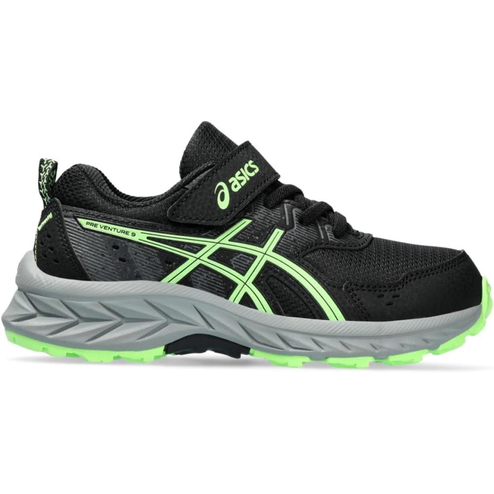 image:imageAsics Kids PRE Venture 9 PreSchool Running ShoesBlackIlluminate Green