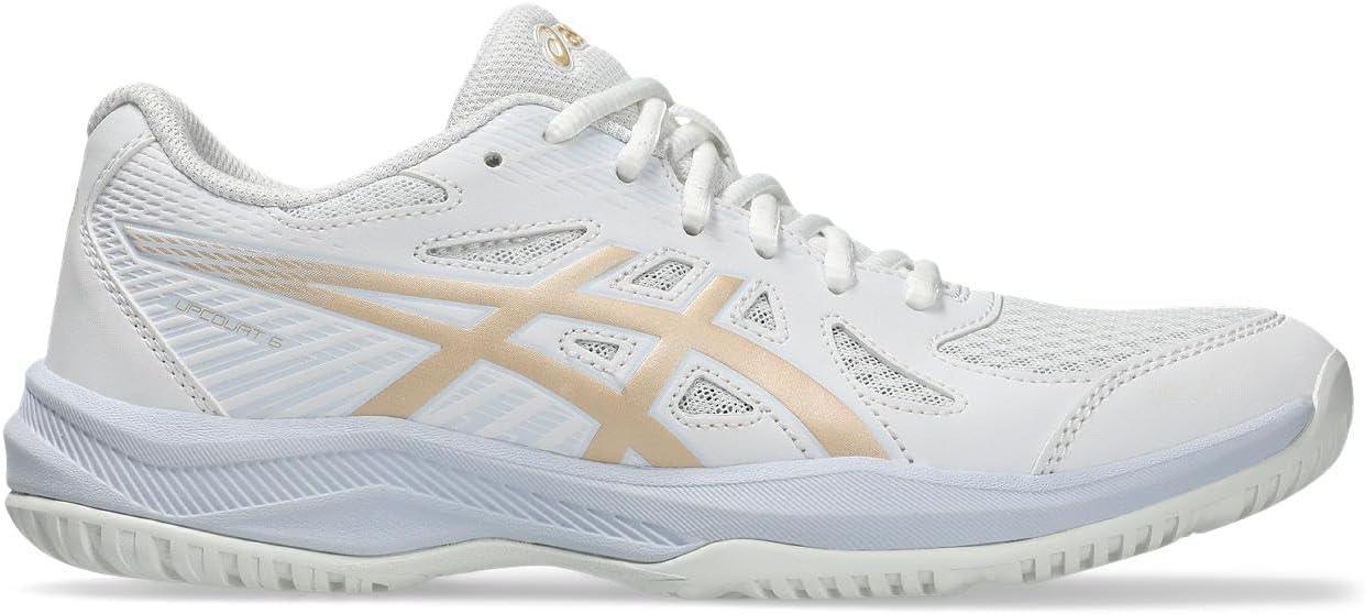 image:imageAsics Womens Upcourt 6 Volleyball Shoes103 WhiteChampagne