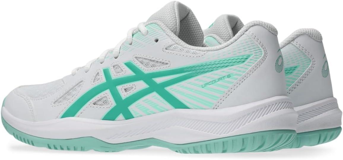 image:imageAsics Womens Upcourt 6 Volleyball ShoesWhiteAurora Green