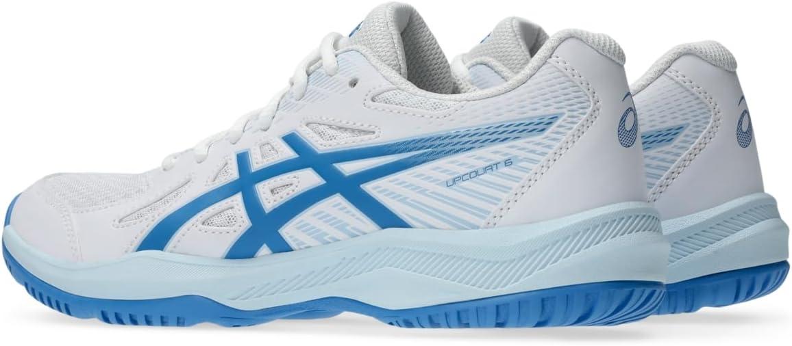 image:imageAsics Womens Upcourt 6 Volleyball ShoesWhiteBlue Coast
