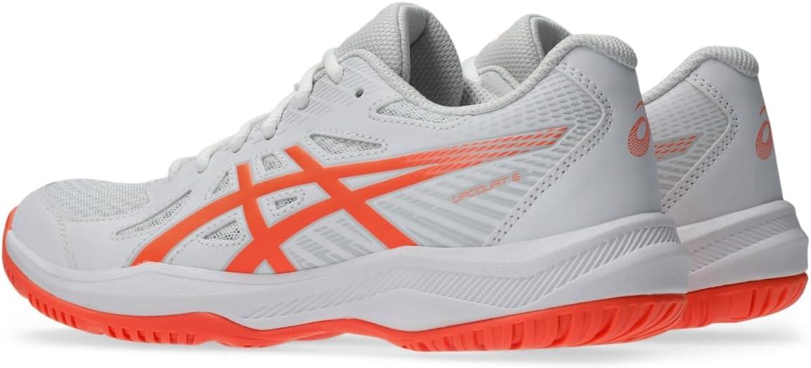 image:imageAsics Womens Upcourt 6 Volleyball ShoesWhiteVivid Coral