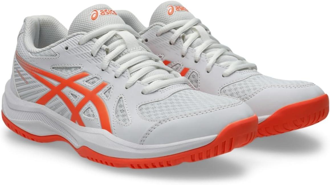 image:imageAsics Womens Upcourt 6 Volleyball ShoesWhiteVivid Coral