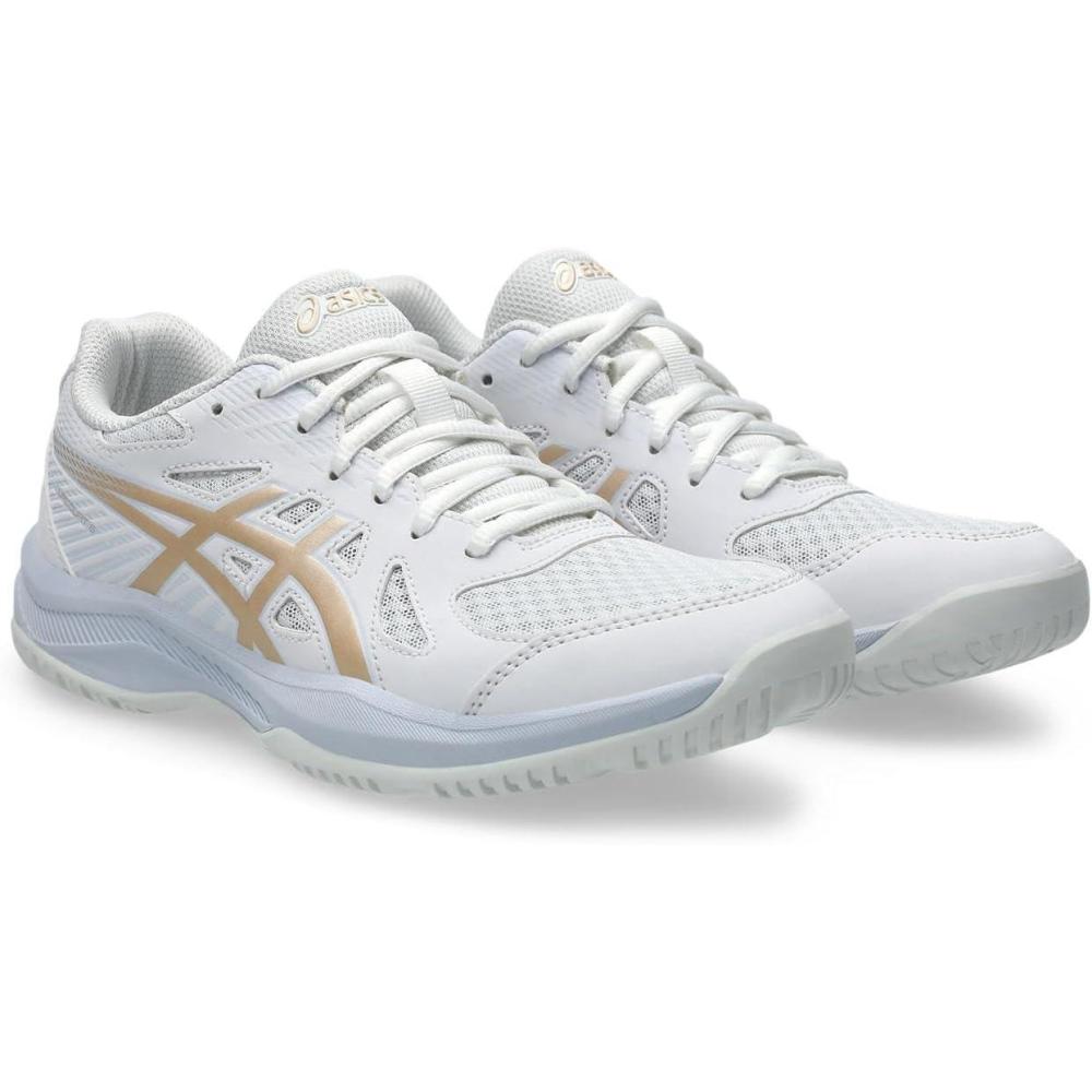 image:imageAsics Womens Upcourt 6 Volleyball Shoes103 WhiteChampagne